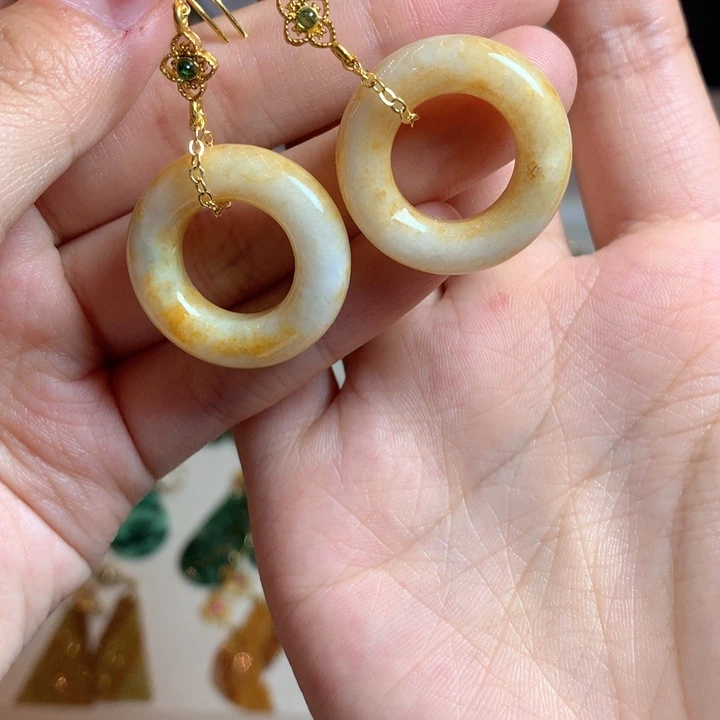 翡翠未镶嵌耳饰耳饰