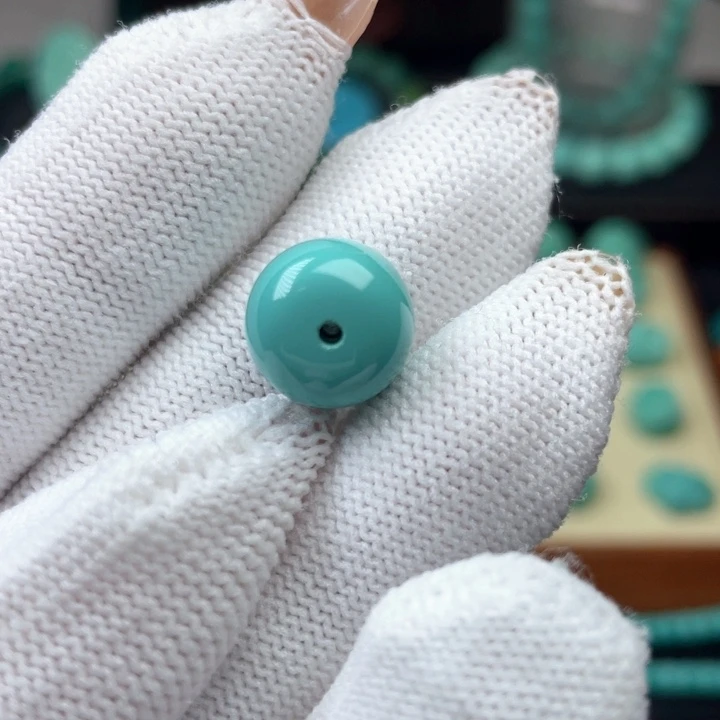 高瓷蓝绿色12mm老型单颗