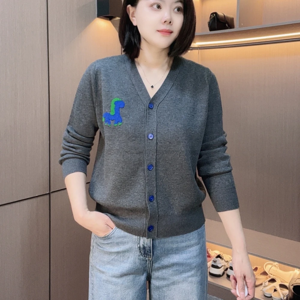林姐女装上衣气质显瘦百搭遮肉时尚休闲长袖毛衣针织衫羊毛衫7396