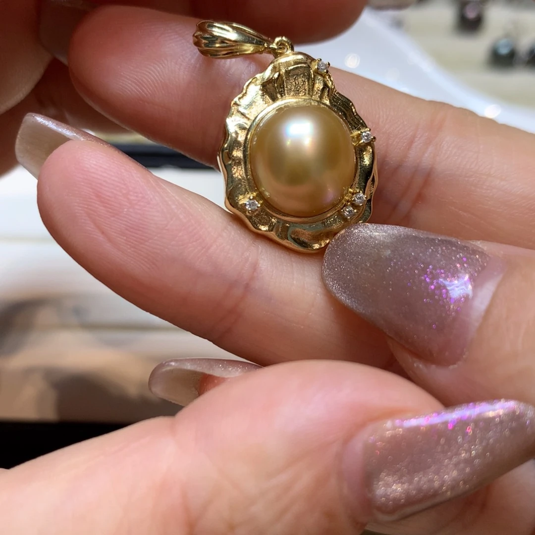 海水珍珠银S925镶嵌颈饰