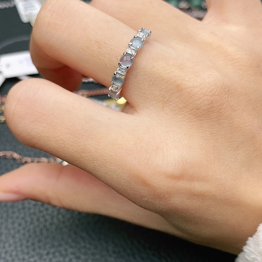 翡翠银S925镶嵌戒指