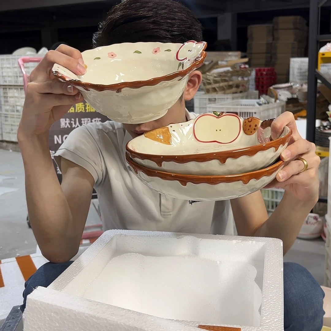瓷微瑕陶瓷餐具釉下彩8.5寸