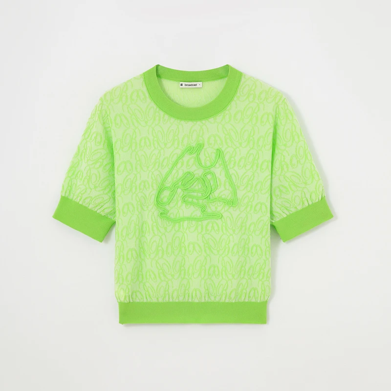 【达人专属现货】播修身气质休闲套头毛衫圆领提花诗呓BDQ3SD0517