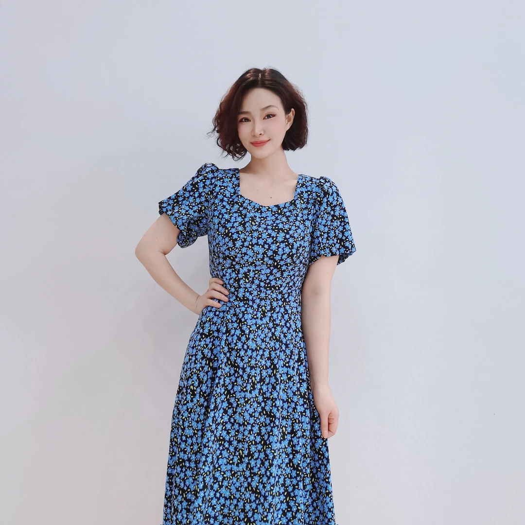 P095 夏季新款法式气质浪漫碎花连衣裙JR