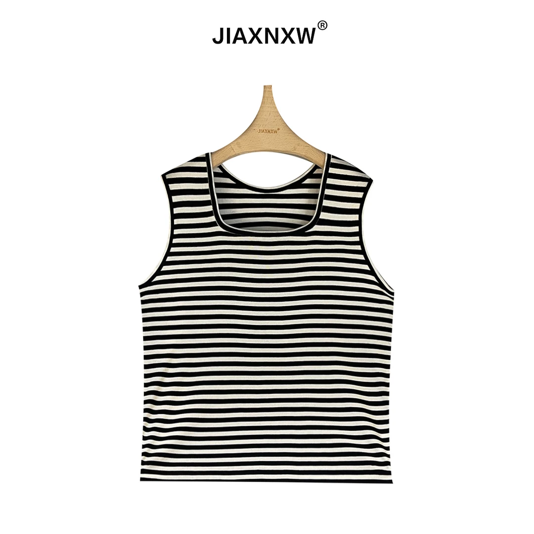 天丝羊毛条纹天天见背心SY25681