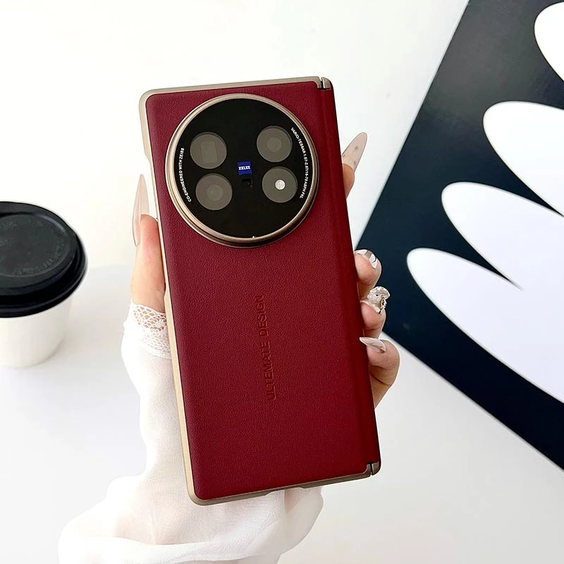 适用vivoxfold5手机壳vivo新款折叠屏xfold5保护套素皮中轴磁吸