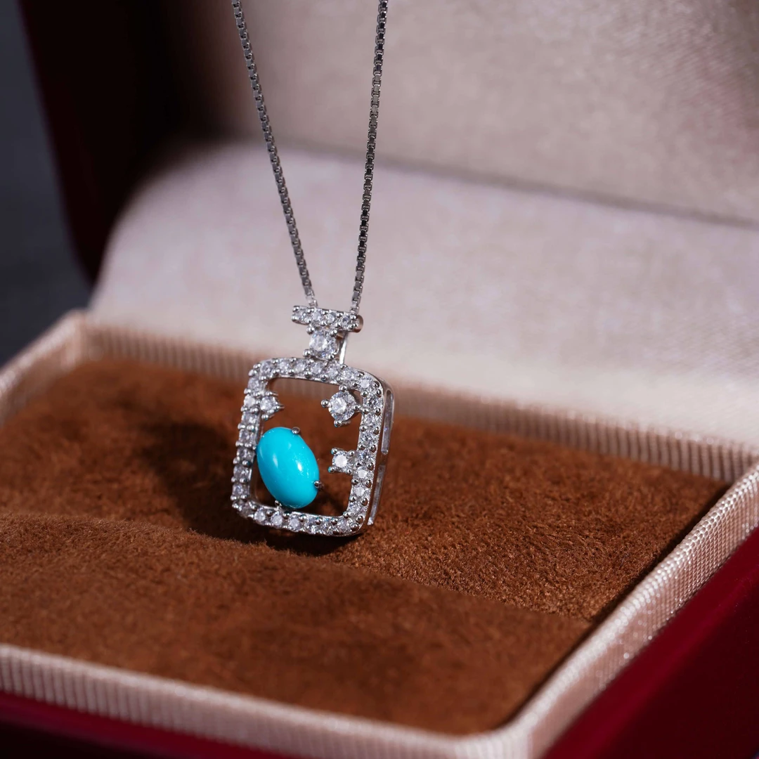 【臻珍集】S925银40分绿松石香水瓶吊坠SP0010