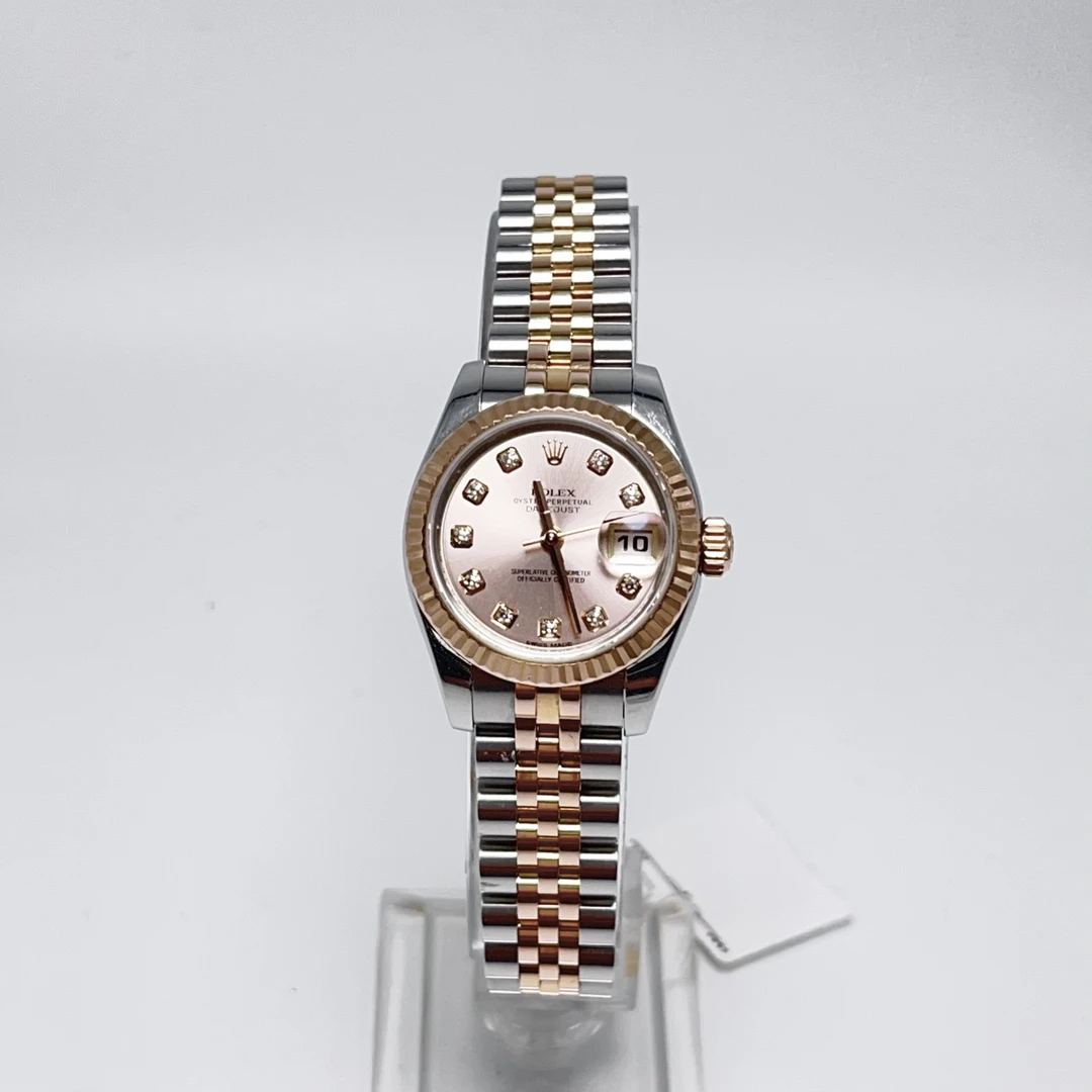 99新 Rolex/劳力士 179171/香槟粉/原钻/26mm/自动机械/女表/精致