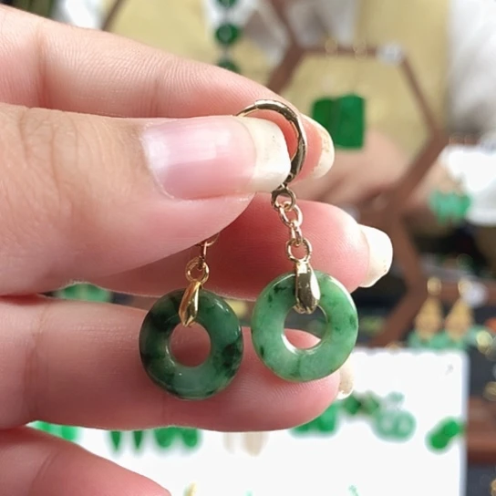 翡翠未镶嵌耳饰耳饰