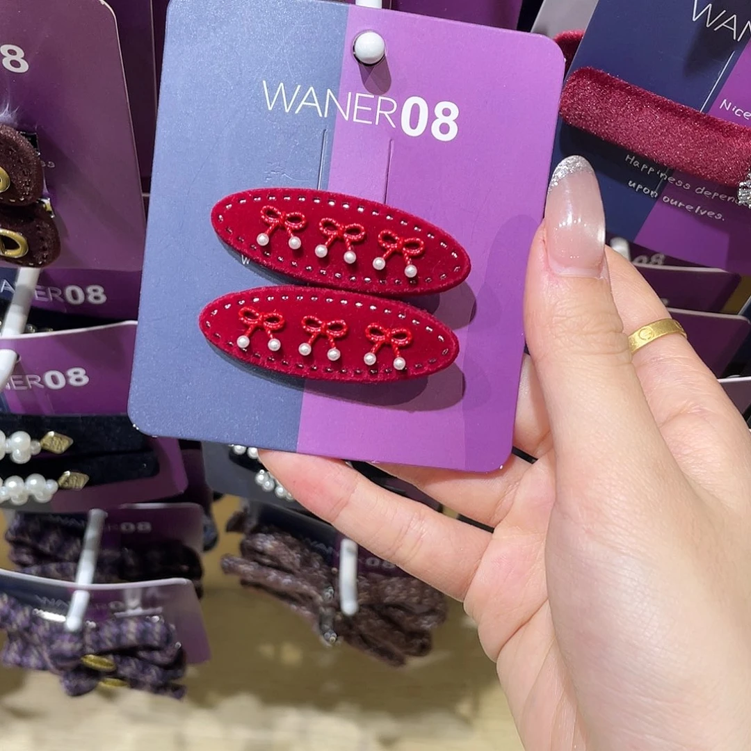 皮质非金属红色蝴蝶结鸭架