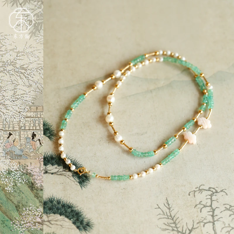 东方俪DOFUNLY【云梦链】祖母绿18K金项链古风复古百搭ZMLXL浮岚