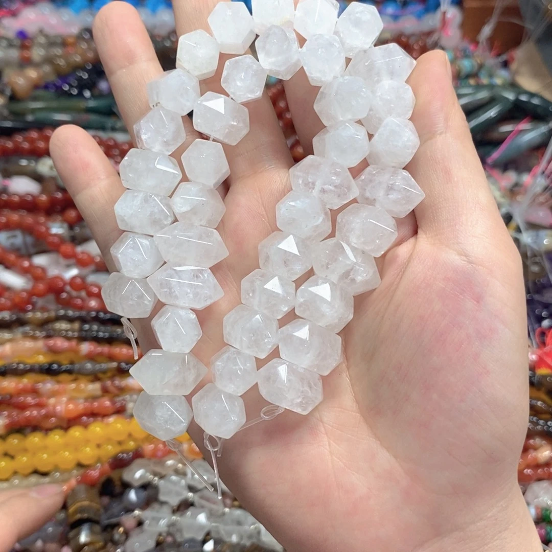 玛瑙/玉髓未镶嵌珠宝半成品白水晶双尖20颗