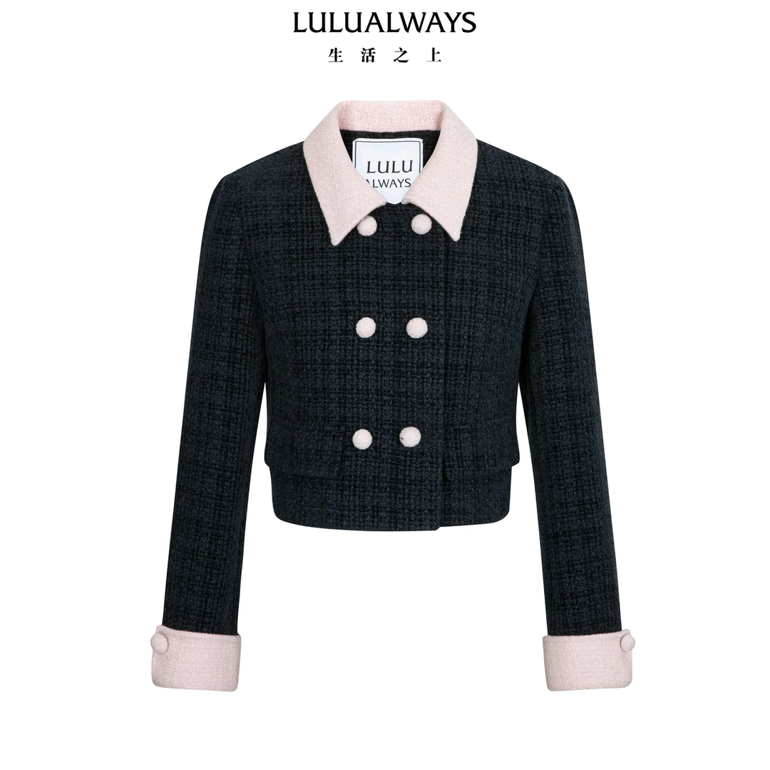 LULUALWAYS【商场同款】25冬季新款气质千金风优雅小香风甜美外套