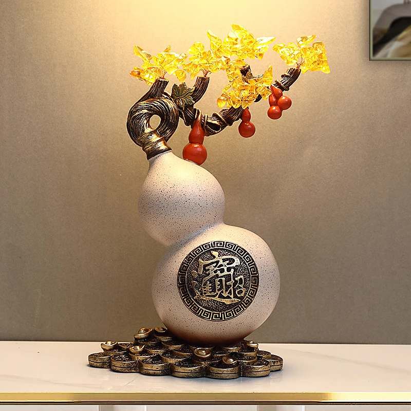 葫芦摆件新中式高档客厅电视柜酒柜装饰品博古架创意摆设乔迁礼品