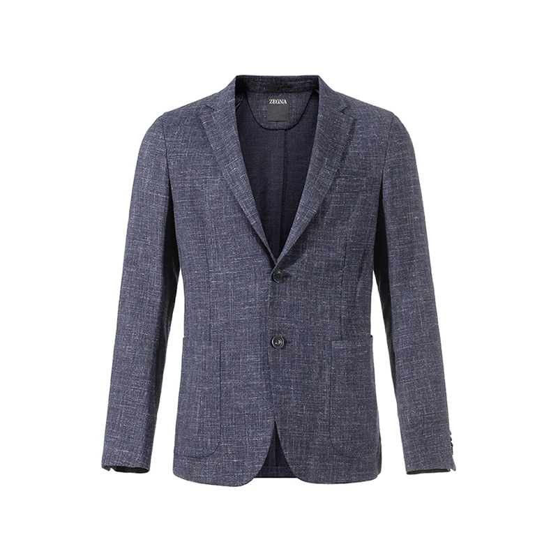 未使用 ZEGNA 杰尼亚 男士两粒单排扣编织休闲西服 1DNMG0 8507