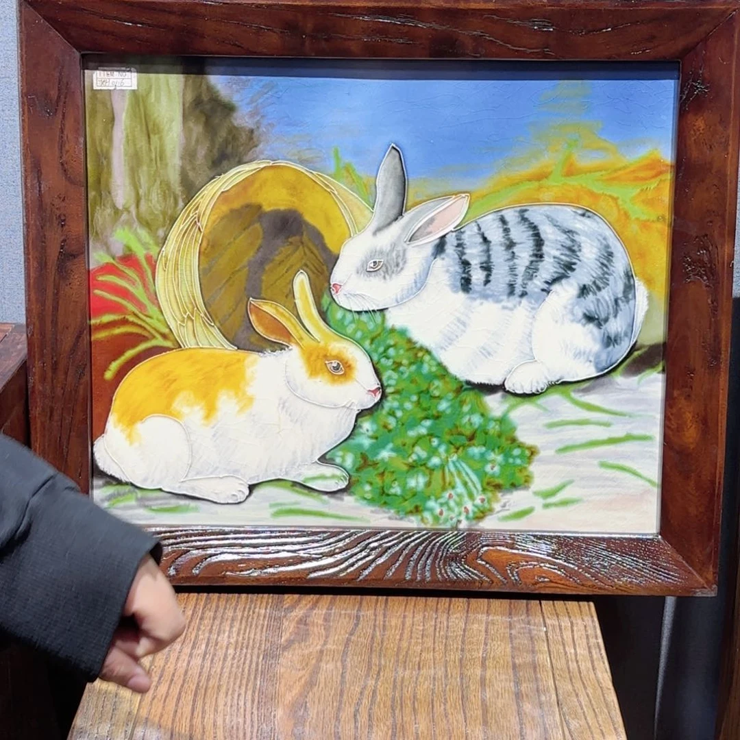 瓷片40.47老榆木实木框特价福利