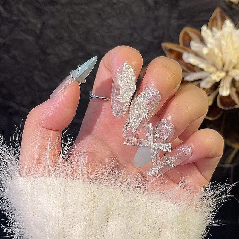 【星回】六朵云-纯手工长T美甲重工纯手工穿戴甲片