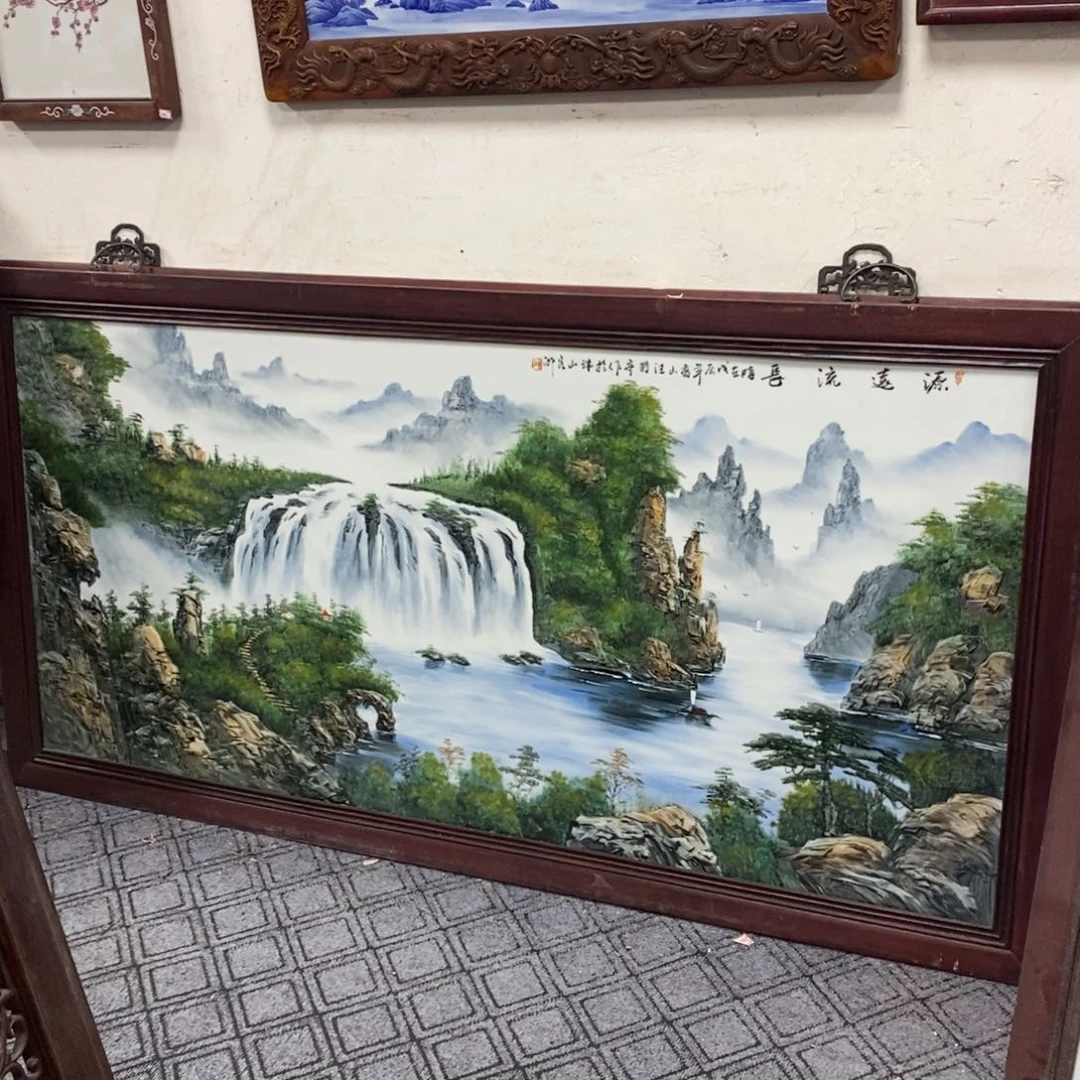 瓷片185*96景德镇瓷板画柴窑烧制