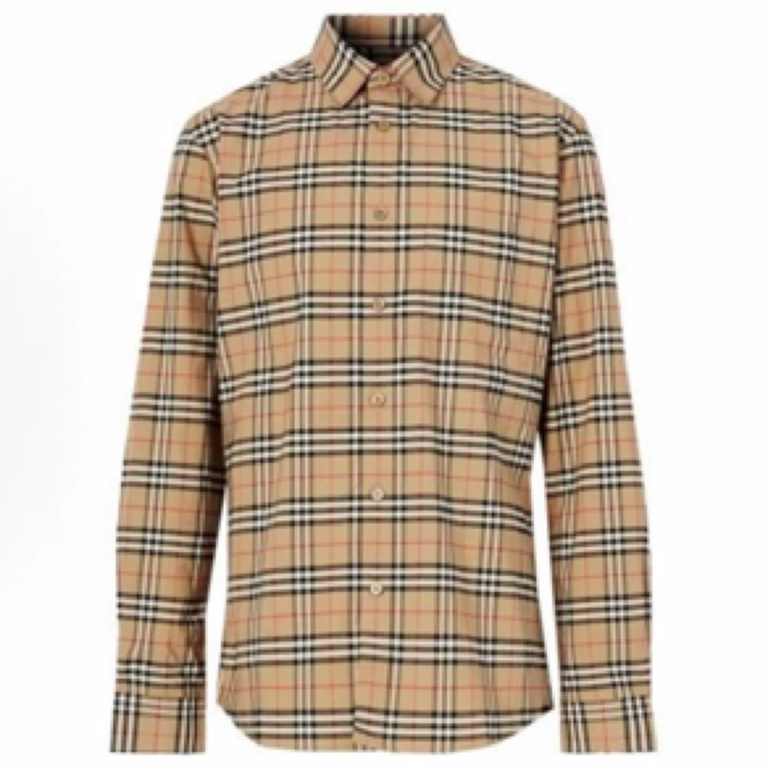 未使用 BURBERRY/博柏利 奢吉 男款经典小格纹休闲长袖衬衫