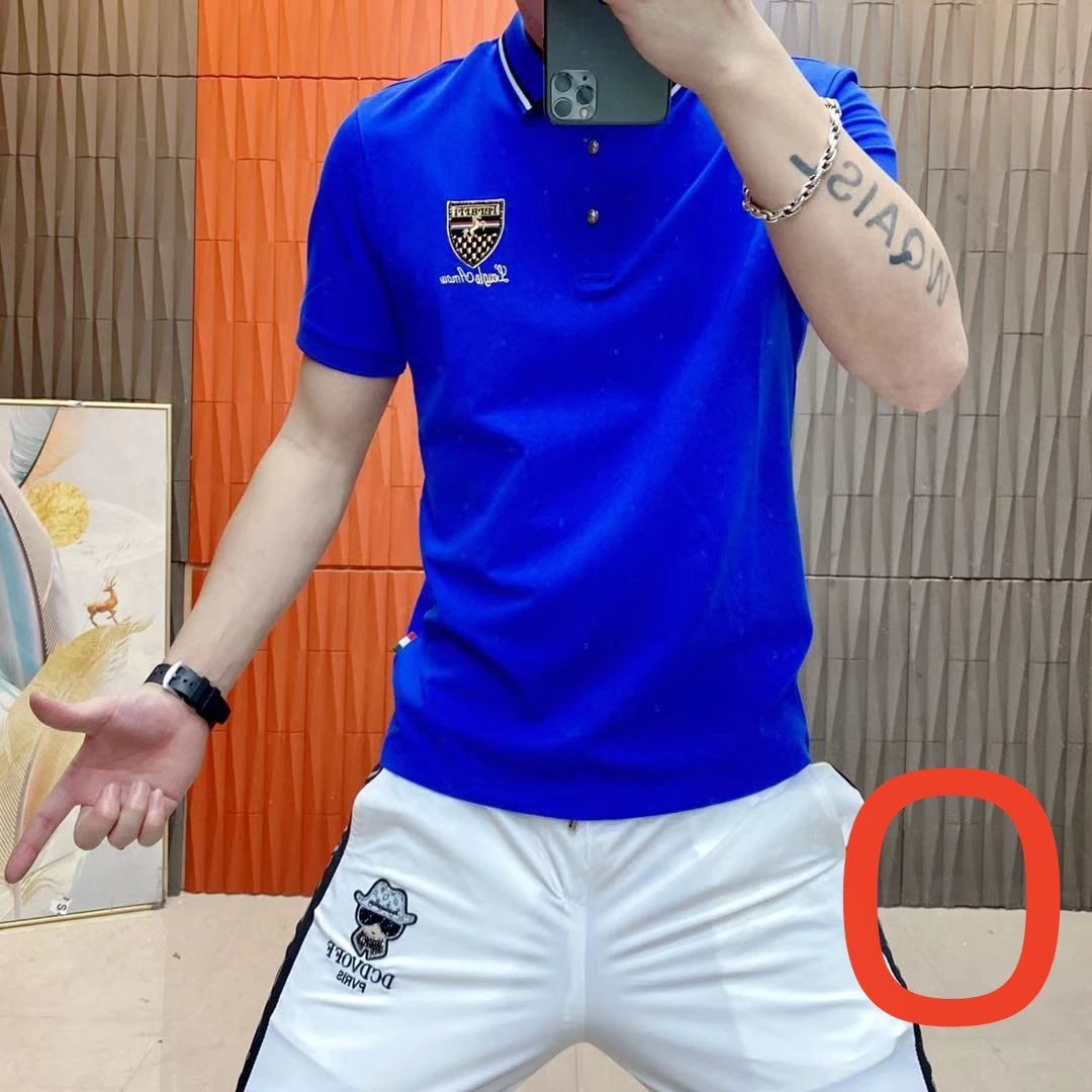 新款百搭潮流个性休闲运动圆领长袖欧货重工T恤假两件POLO衫男O