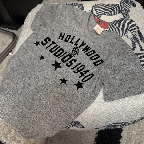 现货MZ.儿童夏季日系花灰色植绒印花短袖T1497