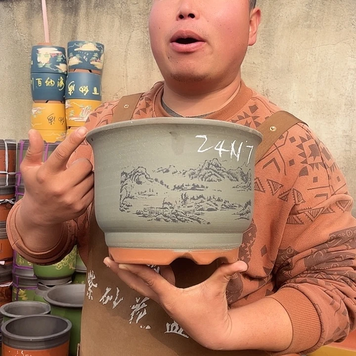 紫砂紫砂花盆盆栽