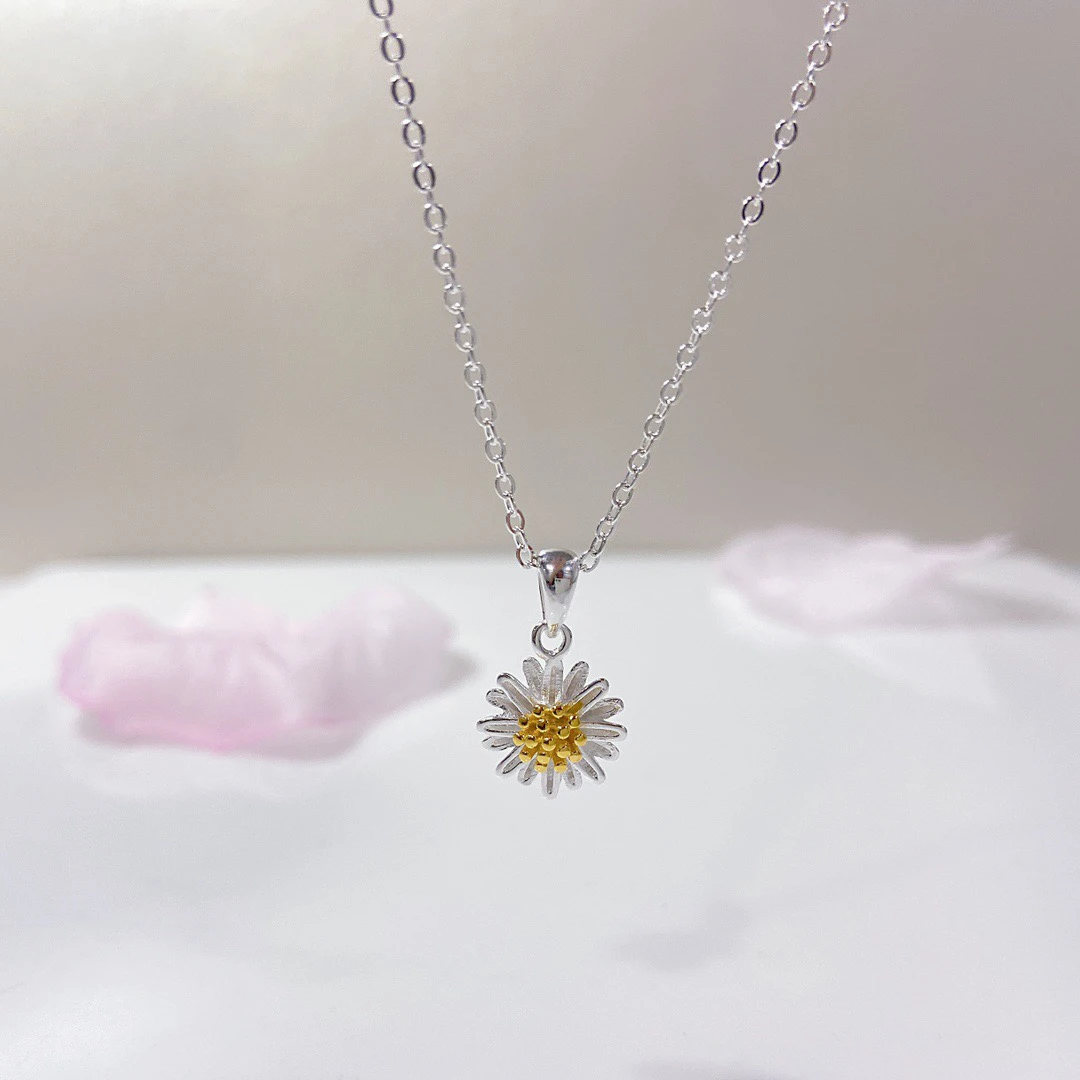 坠链均925银 纯银小雏菊项链女小清新 福利品