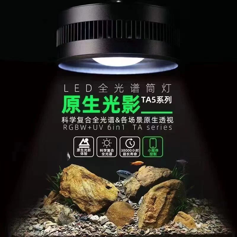 【80W】筒灯增艳爆藻全光谱鱼缸灯手机控制兰寿泰狮水草灯观赏专用