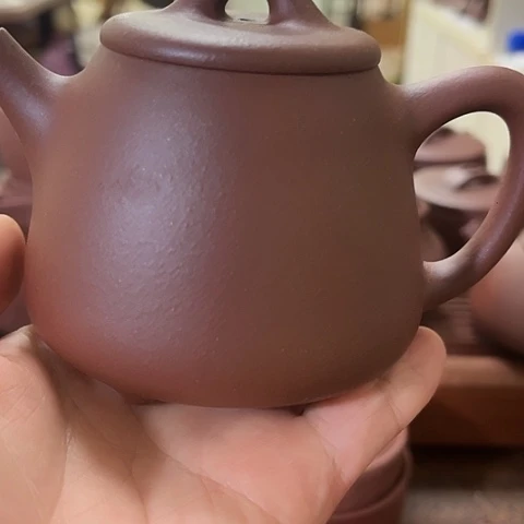 紫砂茶壶老紫泥高石瓢220c c