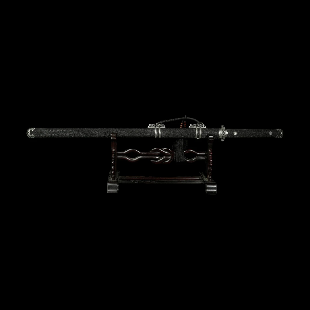 【长安唐刀】鱼皮鞘 性能钢 郑剑威制 工艺品摆件 未开刃