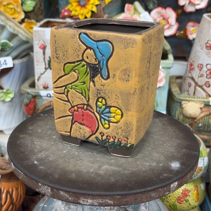 紫砂花盆粗陶材质多肉花盆