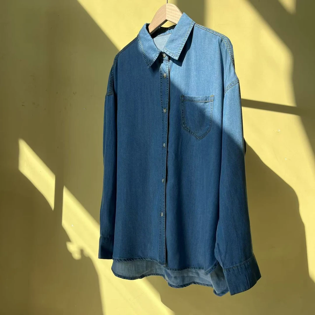 素颜搭子//简约 百搭  长袖牛仔衬衫