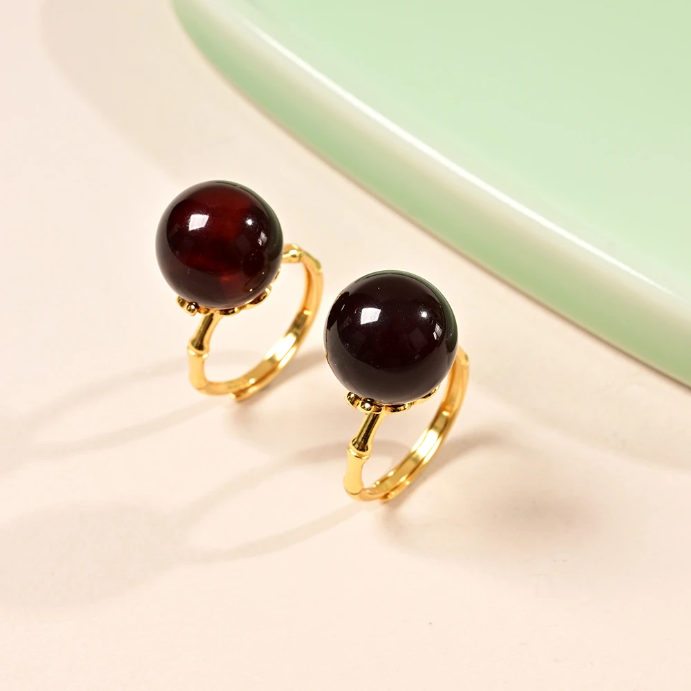 【云上好物】S925银琥珀戒指-多样性发一件-12.5mm+-DS16307-2（JG）