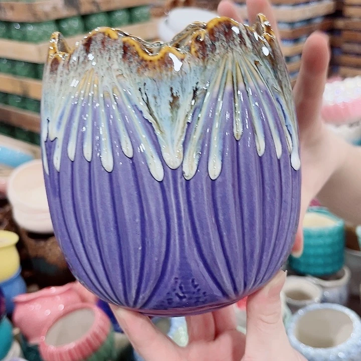 有孔.凑单10元陶瓷花盆发货！