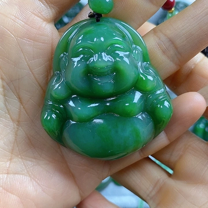 河***妹吊坠(不含链)未镶嵌和田玉（碧玉）46
