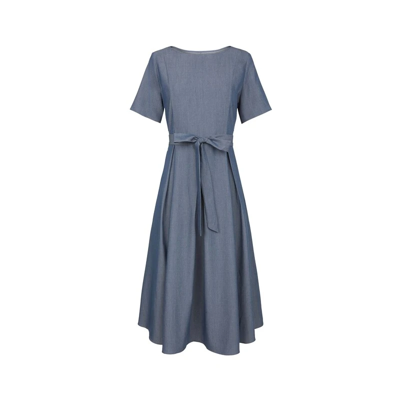 S·DEER圣迪奥显瘦气质时尚休闲夏季法式宽松收腰连衣裙S24281205