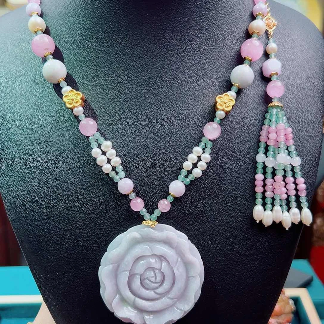 翡翠未镶嵌项链项链