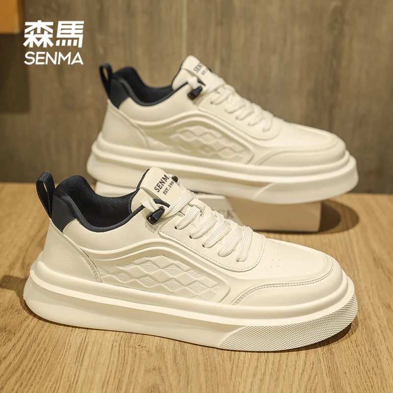 SENMA/森马秋季厚底板鞋男款2025新款爆款时尚休闲鞋百搭小白鞋男