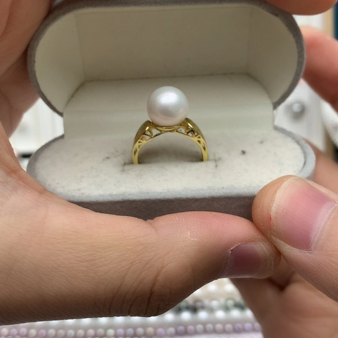 戒指淡水珍珠银S925镶嵌