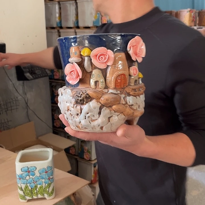 粗陶材质多肉花盆