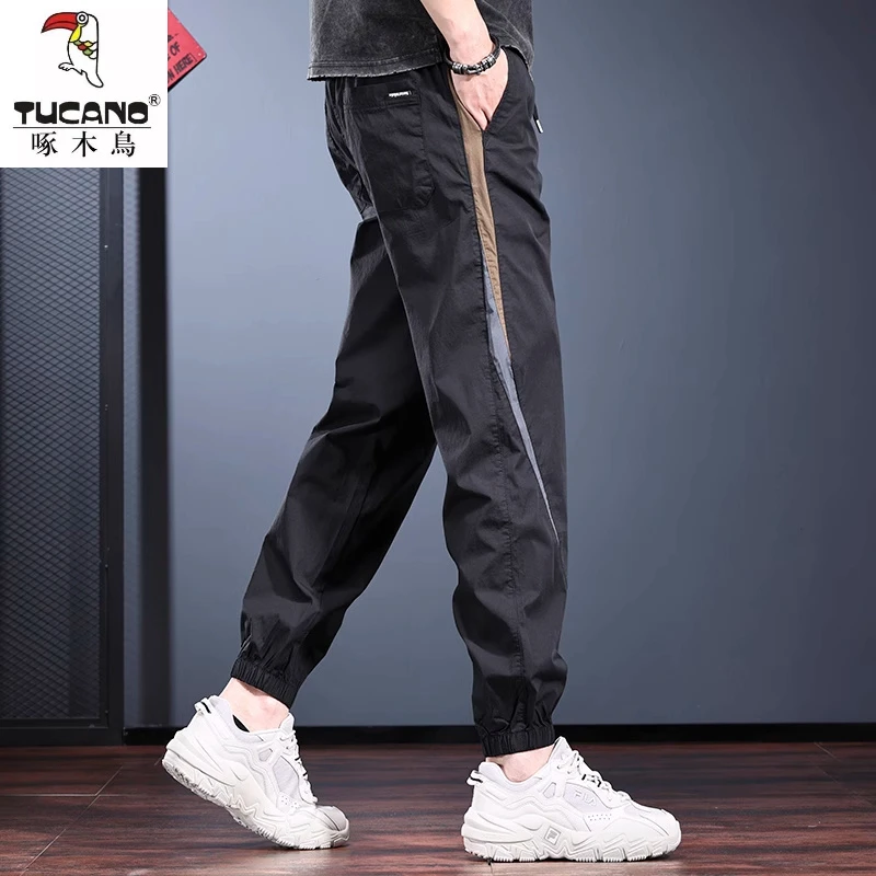 2025夏季新款男士束脚裤轻薄透气哈伦动运裤高级感潮流百搭休闲裤