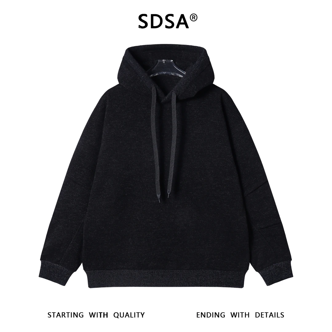 SDSA男士秋冬新款痞帅男装美式复古抽绳连帽卫衣百搭时尚套头上衣