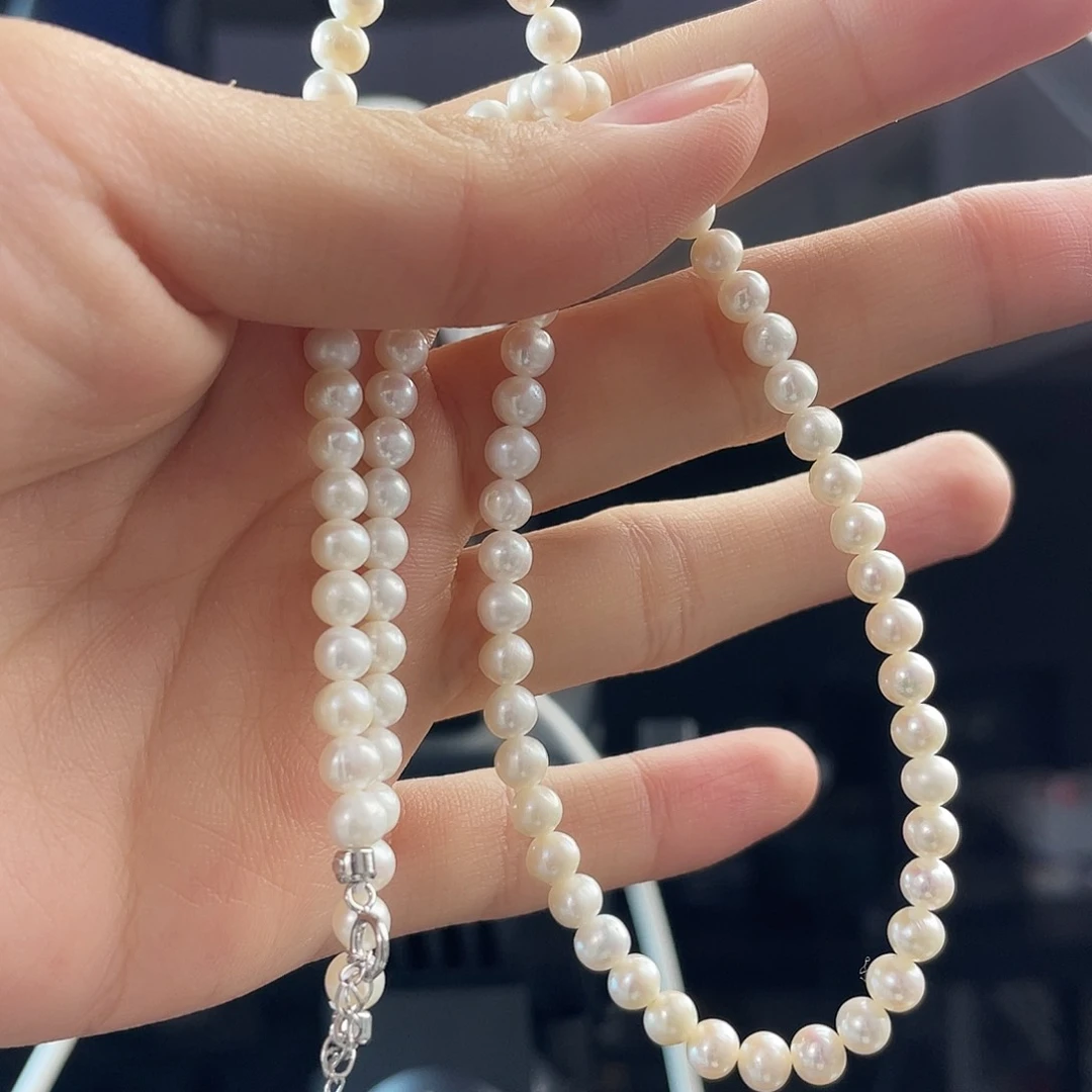 颈饰银S925镶嵌淡水珍珠