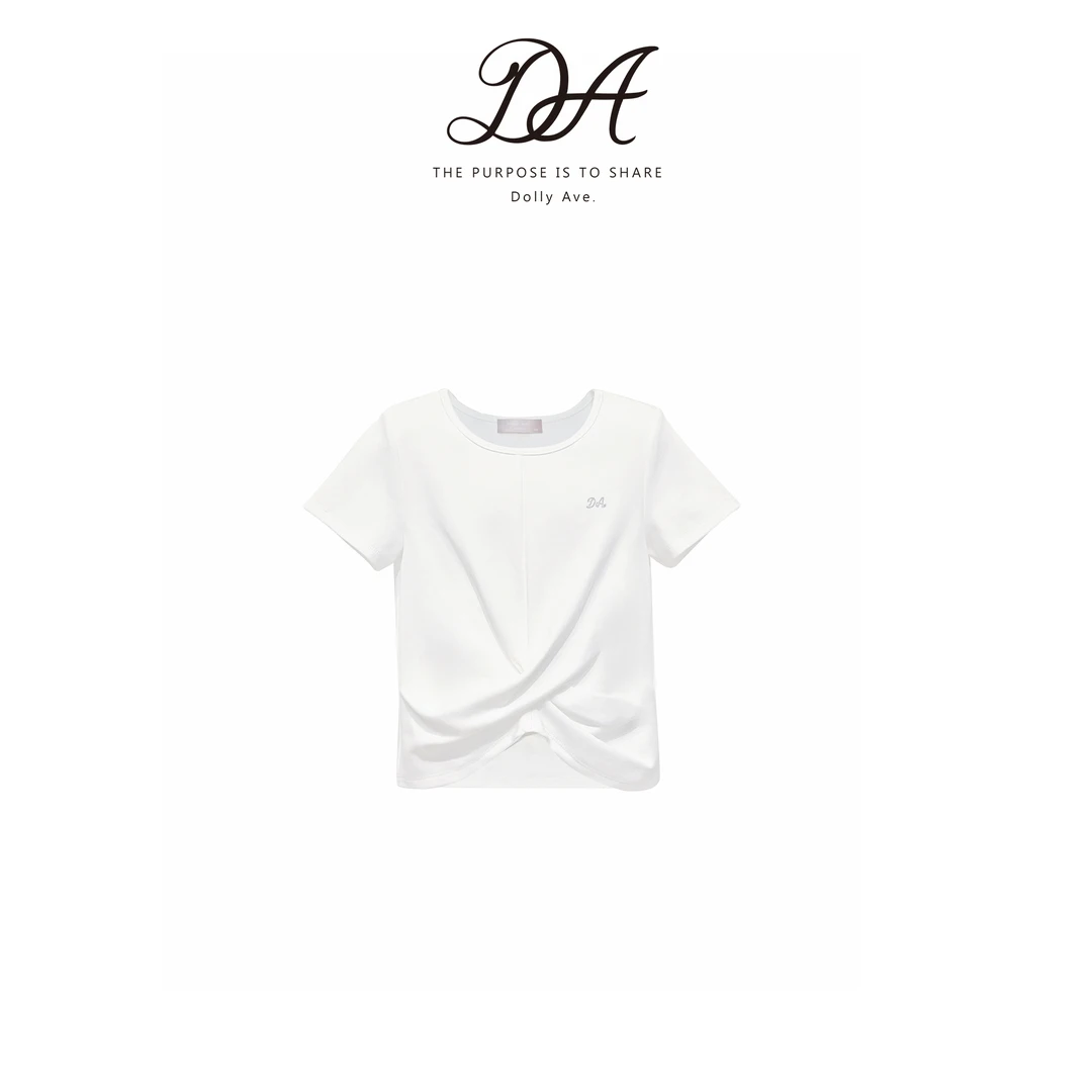 【现货】Dolly Ave 「黑标系列」高支精棉纽结女童夏季百搭上衣T恤