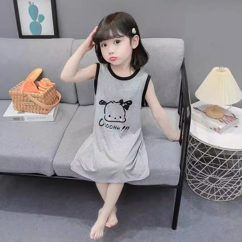 女童夏季冰丝睡裙儿童节薄款吊带裙女孩公主风睡衣夏天宽松家居服