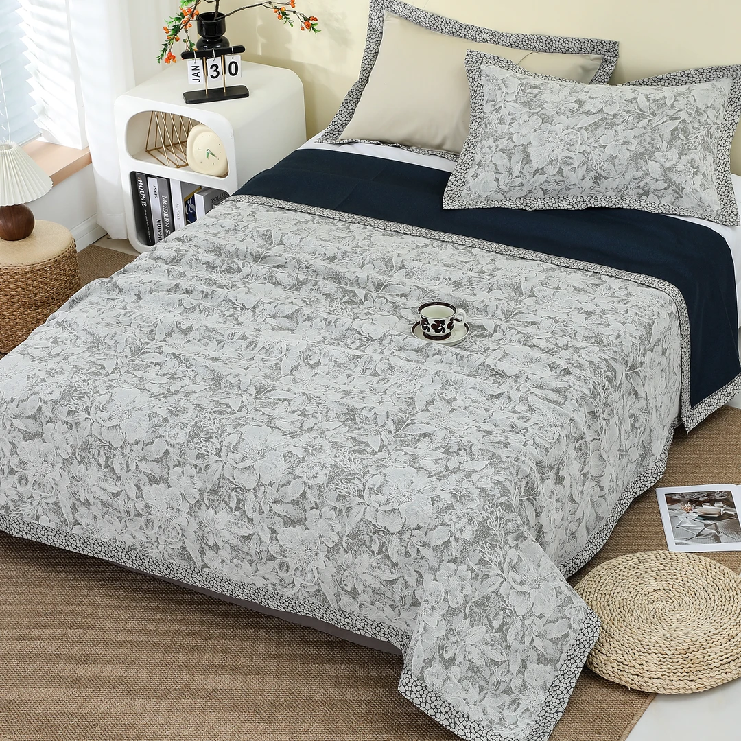 【海棠花】230*250cm棉羊绒舒适加厚多功能双面床盖