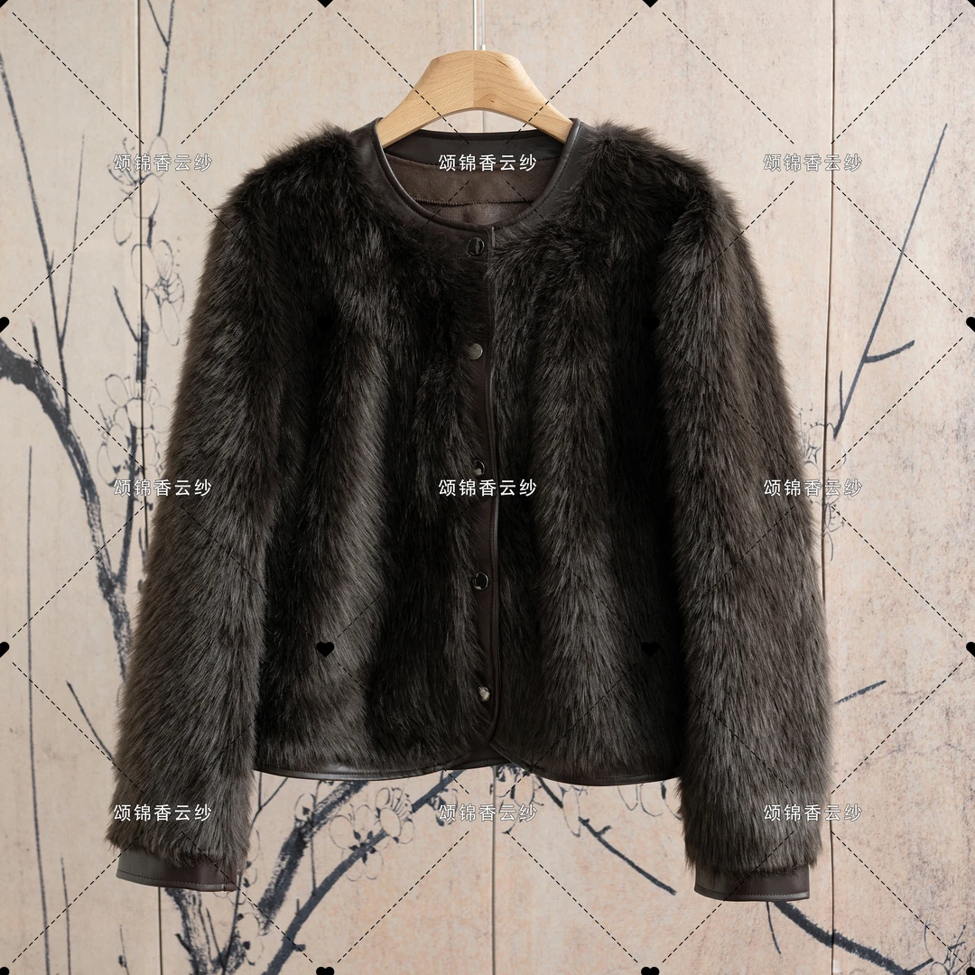 【锦】新中式冬季新款时尚小香风百搭圆领外套K206