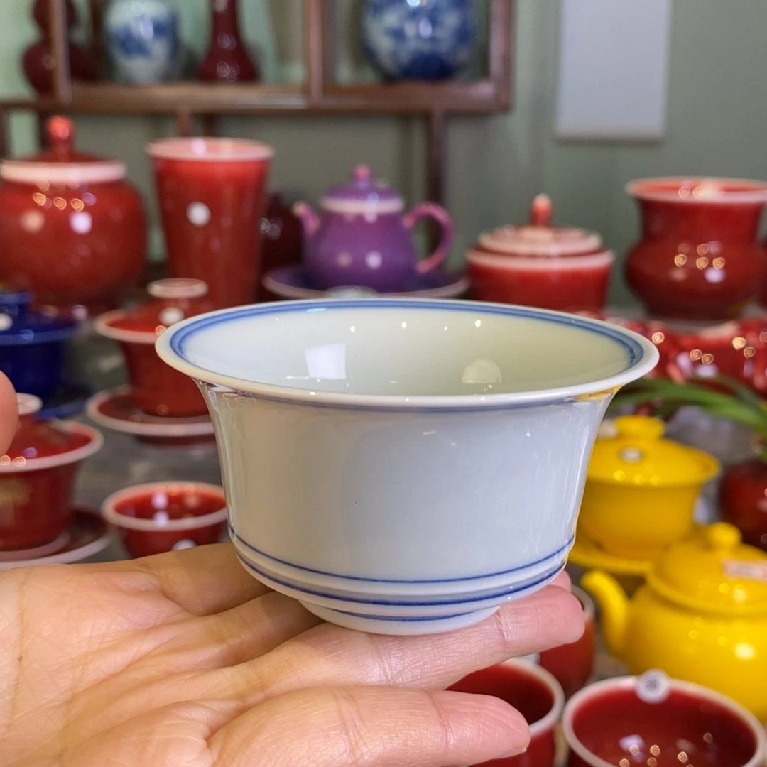 清欢雅玩原矿柴窑素胎马蹄杯