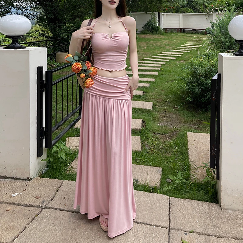 【云水谣】串珠吊带套装2025新款ins夏季海边度假性感气质套装女潮