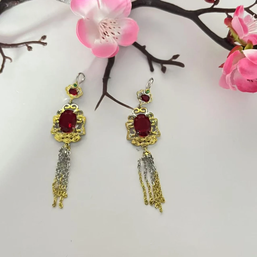 耳饰 典藏品 红色流苏时尚款耳饰华贵